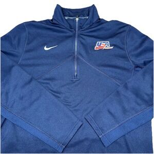 Nike Dri-Fit Training 1/4 Zip USA Hockey Pullover Jacket Long Sleeve Men's M